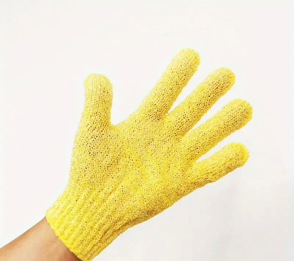 Exfoliating Bath Gloves - Double-Sided Microfiber Mixed Colors for Body & Facial Hydrotherapy, Deep Exfoliation & Light Beige Renewal, All Light Beige Types,Bath Gloves for Exfoliatin