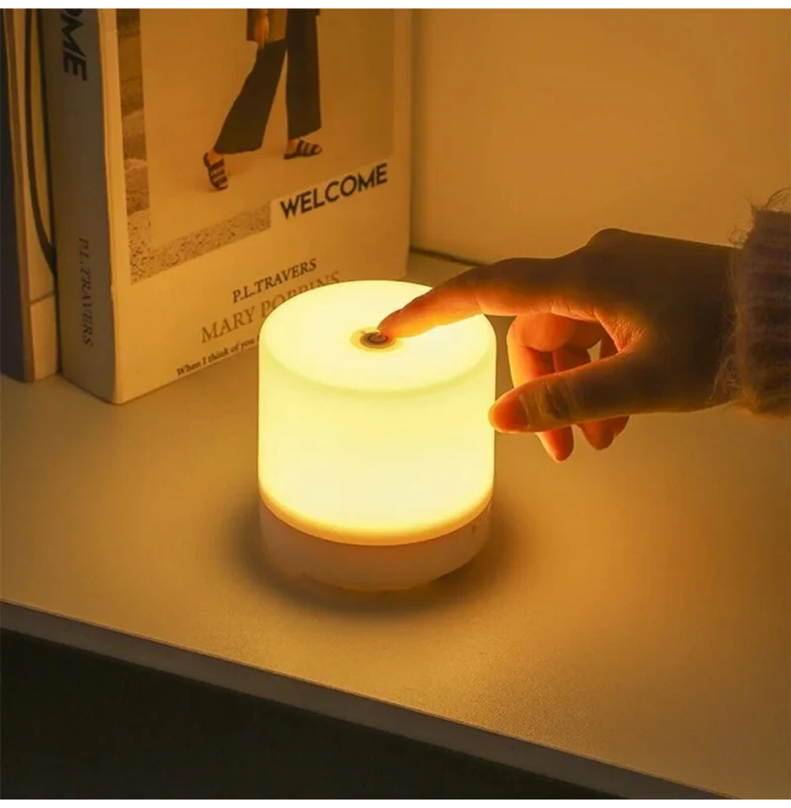LED Bedside Lamp 3 Colors USB Stepless Dimming Night Light