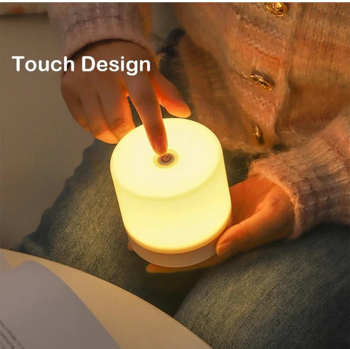 LED Bedside Lamp 3 Colors USB Stepless Dimming Night Light