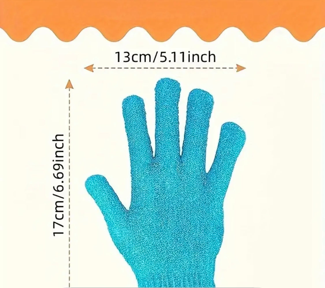 Exfoliating Bath Gloves - Double-Sided Microfiber Mixed Colors for Body & Facial Hydrotherapy, Deep Exfoliation & Light Beige Renewal, All Light Beige Types,Bath Gloves for Exfoliatin