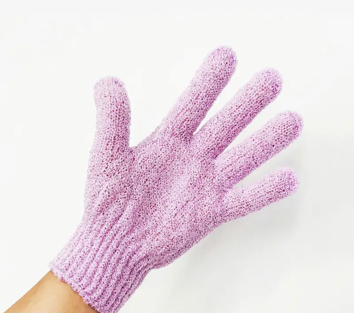 Exfoliating Bath Gloves - Double-Sided Microfiber Mixed Colors for Body & Facial Hydrotherapy, Deep Exfoliation & Light Beige Renewal, All Light Beige Types,Bath Gloves for Exfoliatin