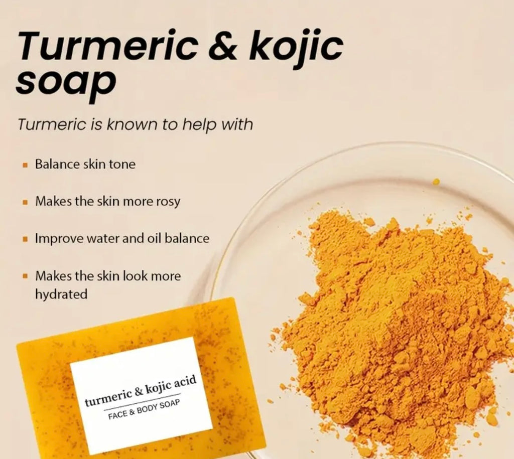 Tumeric + Kojic Acid Brightening Cleansing Bar Soap For Acne And Dark Marks 100g