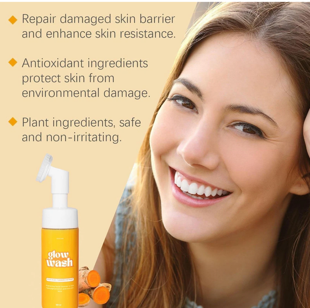 Turmeric Face Wash+Turmeric Cleansing Pads,100% Natural Turmeric Cleansing set