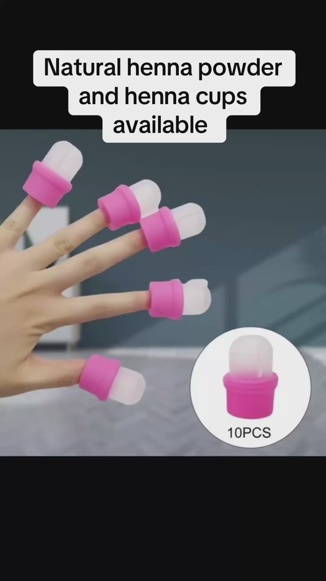 Henna cups 10 pcs set - Pink cups for nail's beauty - Make your hands pretty with henna manicure - cosmetic polish